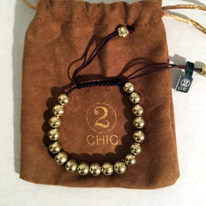 2 Chic Silverplate Ball Slide Knot Bracelet 7"- 8"